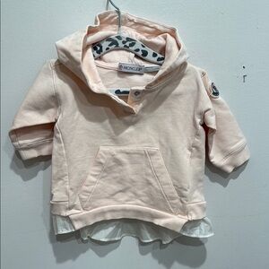 Moncler Pink Short Sleeve Hoodie Sweatshirt